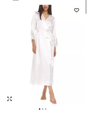 Stella Satin Venise Trim Robe - Ivory